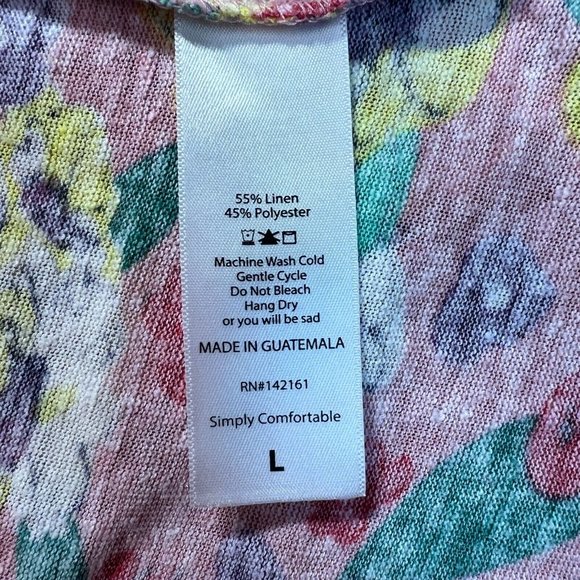 LuLaRoe Duster Cardigan Large Long Sleeve Floral Print Long Linen Blend Womens - Picture 9 of 9